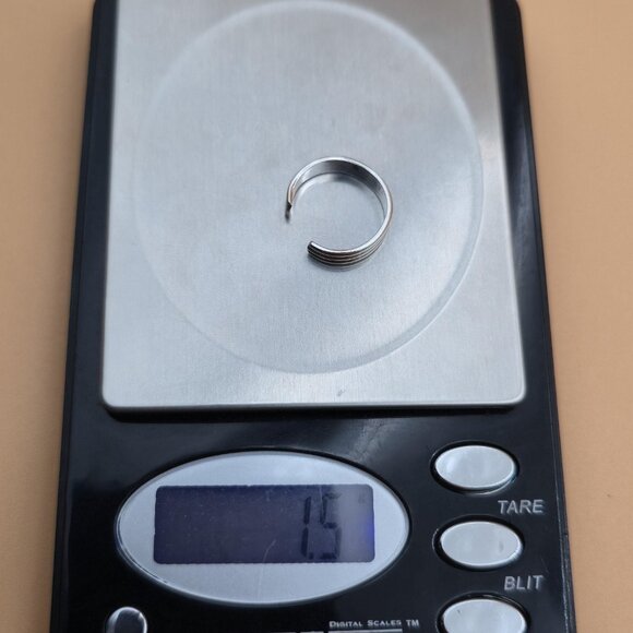 Size 4.5 Sterling Silver Line Pattern Toe Band Ring A4914 - Picture 7 of 7